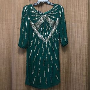 Green Badgely Mischka Sequenced Dress